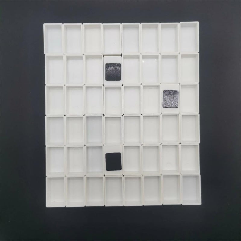CUSON Watercolor Pans with Magnetic Stripes 80 Full White Plastic Empty Paint Pans for Watercolor Oil Painting or Travel tin Box Palette Painting (80 Full Pans with Magnetic Stripes) - Image 1